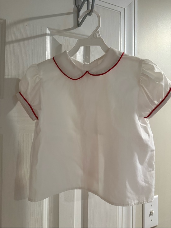 Chocolate Soup Other - Classic White Peter Pan Collar Top with Red Trim - Kids